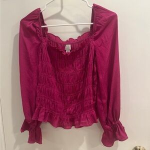 Magenta Smock Top